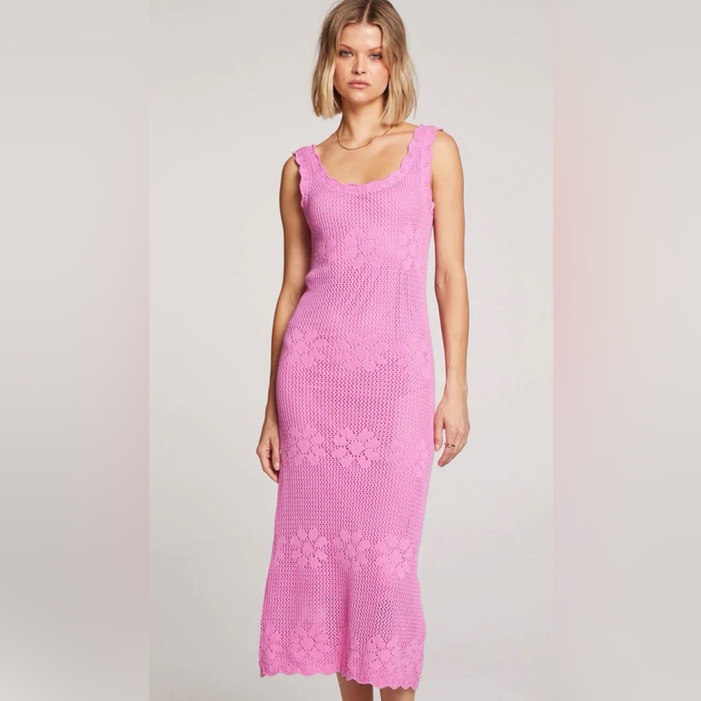 Saltwater LUXE Vibrant Pink Ashley Midi Dress